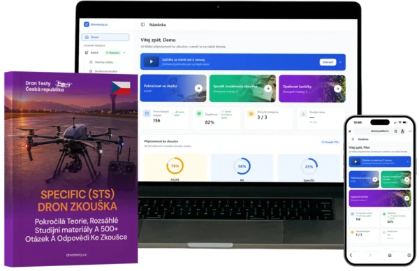 Specifická (Specific) Kategorie Pilotní Průkaz na Drony Combo – Kompletní Kurz, Vzdělávací Materiály & E-Learning Platforma